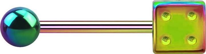 Image du produit Star Piercing Micro Barbell coloré avec boule et cube (sans laiton, Acier chirurgical 316L)