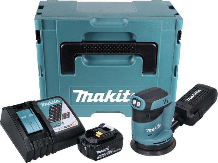 Produktbild Makita DBO 180 RF1J 18 V Akku Exzenterschleifer + 1x Akku 3,0Ah + Ladegerät + Makpac (Exzenterschleifer)