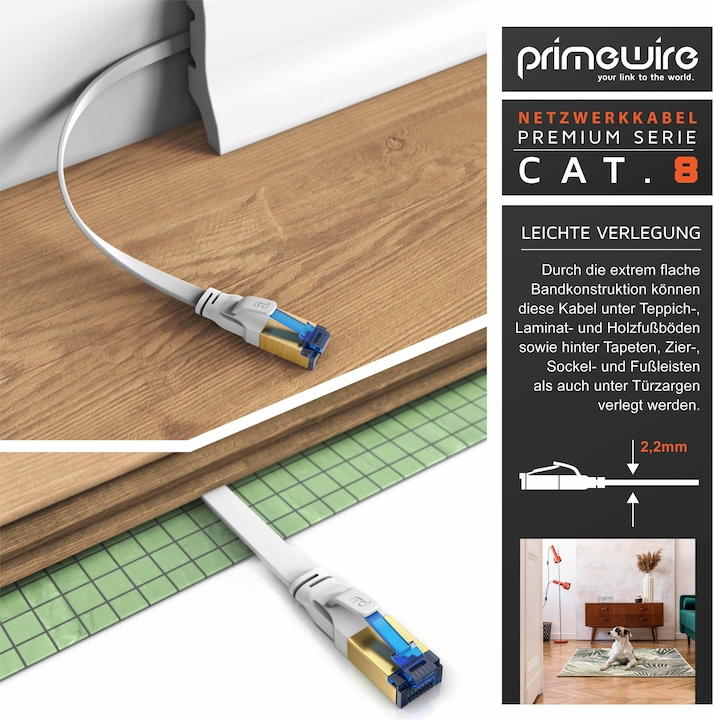Actual product image Primewire Flat network cable (U/FTP, PiMF, CAT8.1, 15 m)