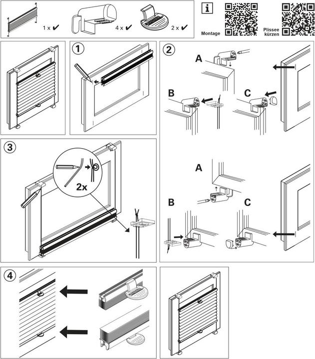 Image du produit Gardinia Store plissé Easyfix avec 2 rails de commande (60 x 130 cm)