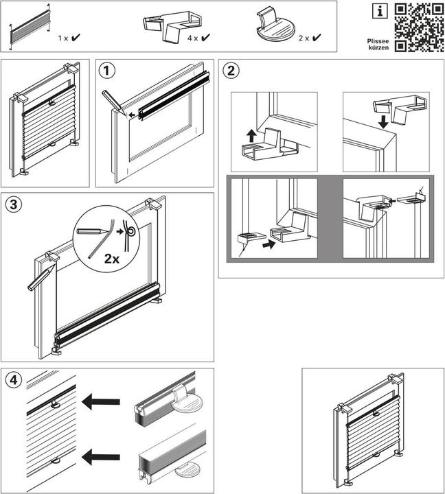 Produktbild Gardinia Easyfix Wabenplissee mit 2 Bedienschienen (90 x 130 cm)