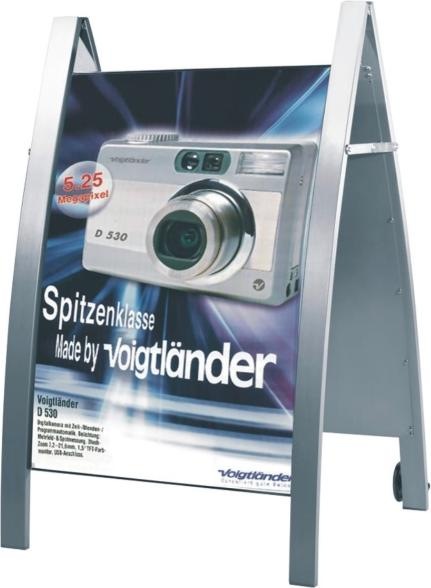 Image du produit Kerkmann Panneau d'affichage Boston, DIN A1, alu argenté, mobile en acier, résistant aux intempéries, pour