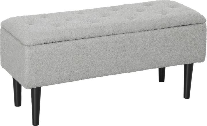 Image du produit Homcom Sitzbank Polyester, Kautschukbaumholz Grau (95 cm)