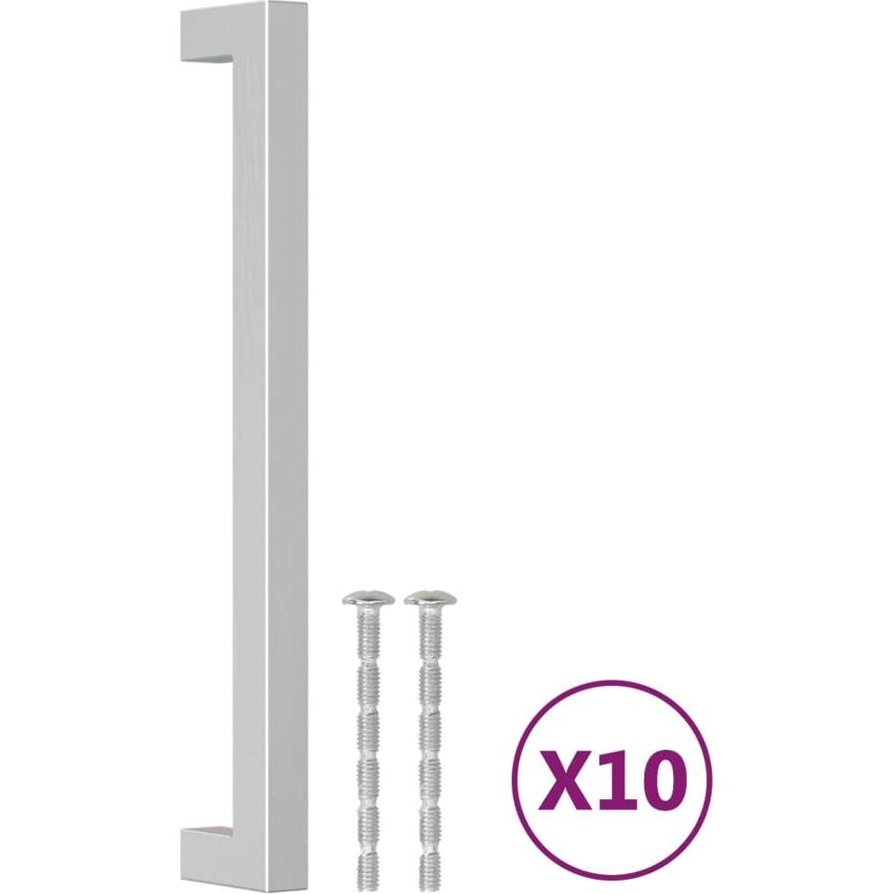 VidaXL, Möbelgriff, Möbelgriffe 10 Stk. Silbern 192 mm Edelstahl,Farbe