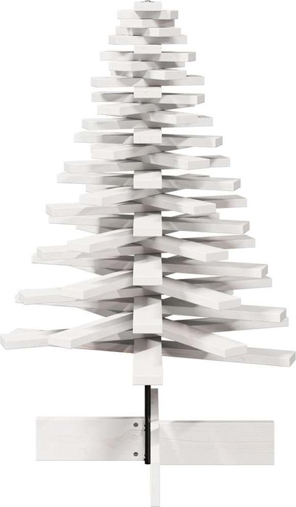 Produktbild VidaXL Weihnachtsbaum Holz Tannenbaum Deko Holzbaum Weiss 100cm Massivholz Kiefer
