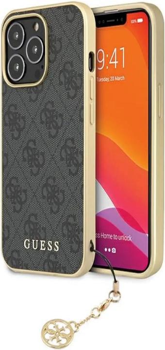 Produktbild Guess GUHCP14LGF4GGR iPhone 14 Pro 6,1" szary/grey hardcase 4G Charms Collection (Apple iPhone 14 Pro)