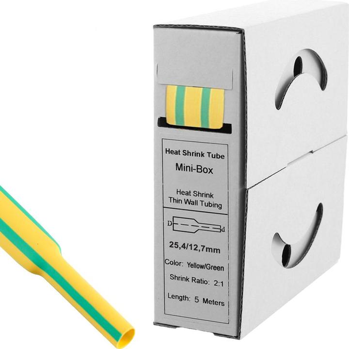 Immagine prodotto Offgridtec Tubo termorestringente verde/giallo 25,4 mm > 12,7 mm 2:1