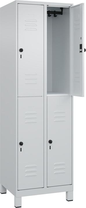 C+P CP Vestiaire Classic Plus gris clair 080310-20 S10009, 4 casiers 60,0 x 50,0 x 195,0 cm (60 cm, 195 cm)