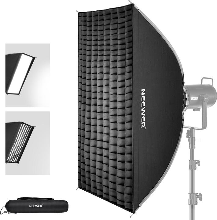 Image du produit Neewer 60x90cm Rectangular Nylon Alloy Quick Release Softbox With Grid (Boîte à lumière)