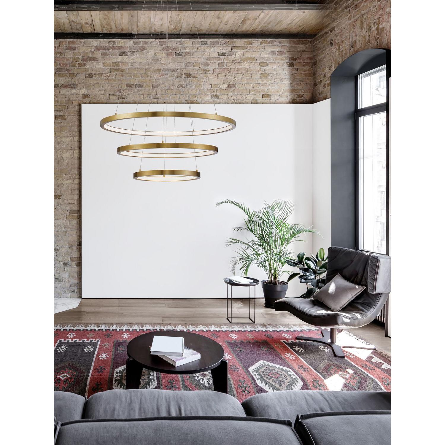 Thumbnail - Nova Luce, Pendelleuchte, EMPATIA LED Pendelleuchte Messing 108W Warmweiss 150x80cm dimmbar 9172869