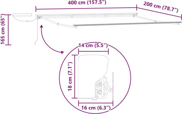 Produktbild vidaXL Elektrische ausziehbare Markise (2 m)