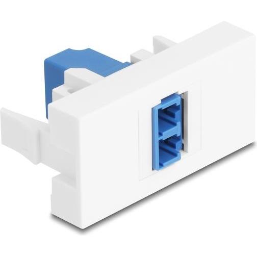 Delock Easy 45 Modul LC Duplex Buchse zu LC Duplex Buchse weiss / blau (Netzwerk Kupplung), Netzwerk Zubehör