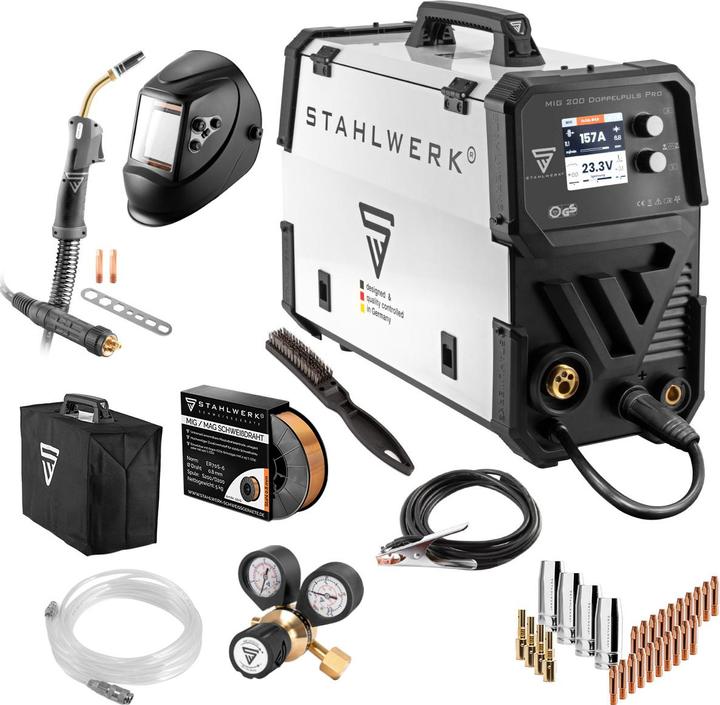 Produktbild Stahlwerk Schweissgerät MIG MAG 200 Doppelpuls Pro Vollausstattung vollsynergisch