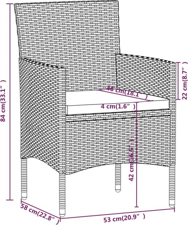 Produktbild vidaXL Garten Essgruppe (140 x 70 x 74 cm)