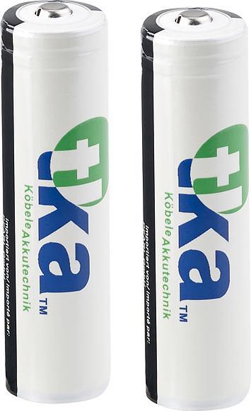 Image du produit TKA Lot de 2 accumulateurs lithium-ion de type 18650, protégés par PCB (2 pcs, 18650, 2000 mAh)