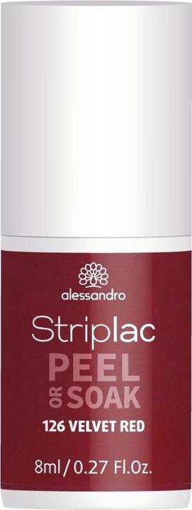 Actual product image Alessandro Striplac Peel or Soak (126 Velvet Red, UV gel varnish)