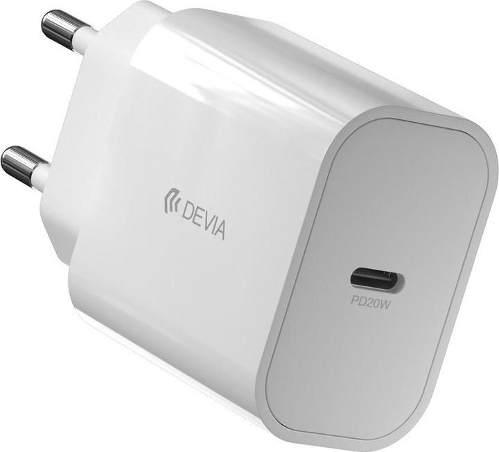 Actual product image Devia wall charger Smart PD 20W 1x USB-C white + Lightning - USB-C cable V2 (20 W, 1 portion)