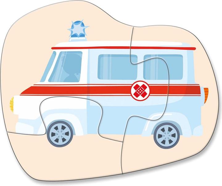 Produktbild Haba erste Puzzles – Einsatzfahrzeuge (4 Teile)