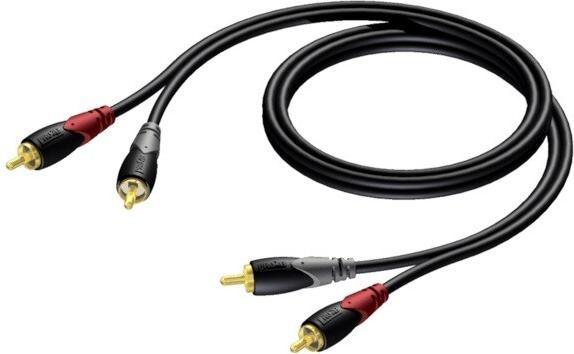 Procab Cable RCA (cinch) x 2 - RCA (cinch) x 2 0.5 m black (CLA800/0.5) (0.50 m, Cinch)