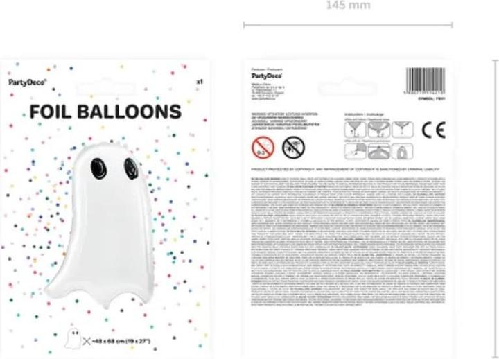 Actual product image Partydeco Foil Balloon Ghost Jumbo - empty (1 x)