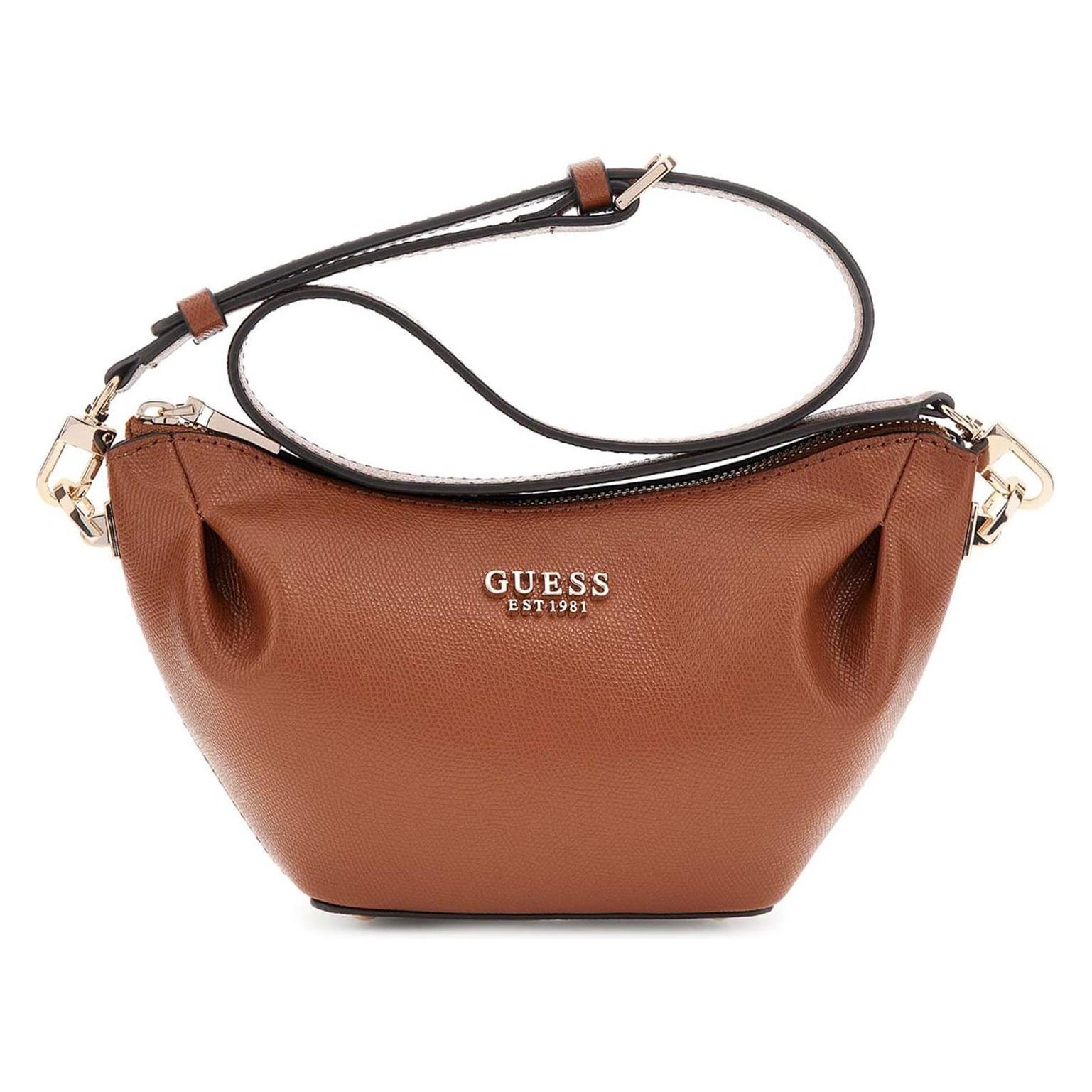 Guess, Damen, Handtasche, Amorette Top Zip Shoulder Bag, Braun