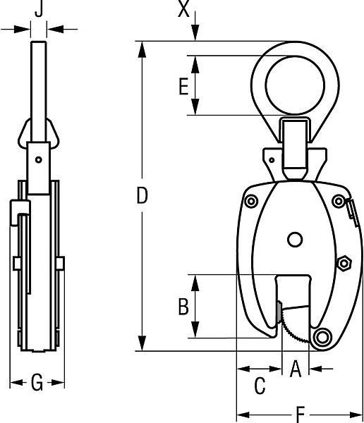 Produktbild Pfeifer Tragklemme Modell KL, Vertikaleinsatz