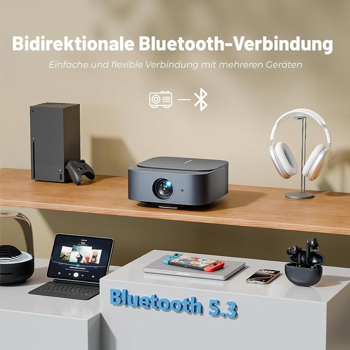 Produktbild Zoomcat 4K Smart Beamer mit Netflix, Smart Android TV & WiFi-Bluetooth (800 lm)