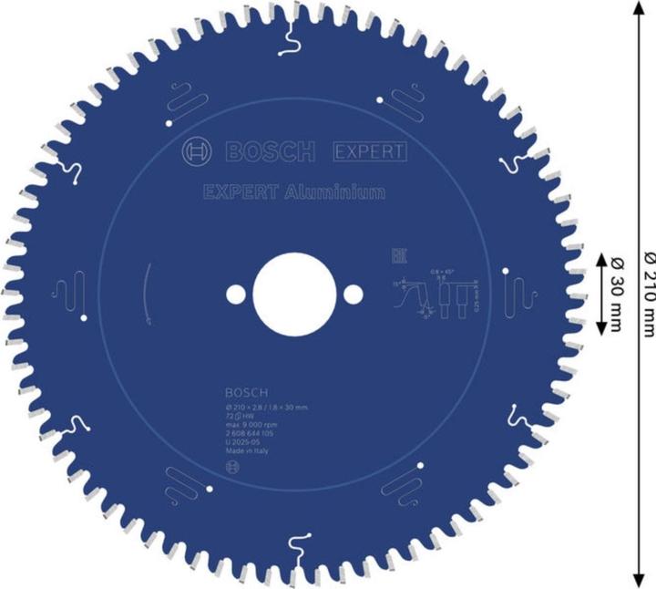 Produktbild Bosch Professional Zubehör Kreissägeblatt Expert for Aluminium, 210 x 30 x 2,8 mm, 72
