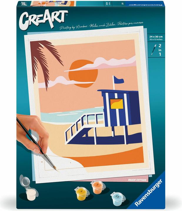 Ravensburger CreArt - Malen nach Zahlen 23896 - Beach Cottage - ab 12 Jahren