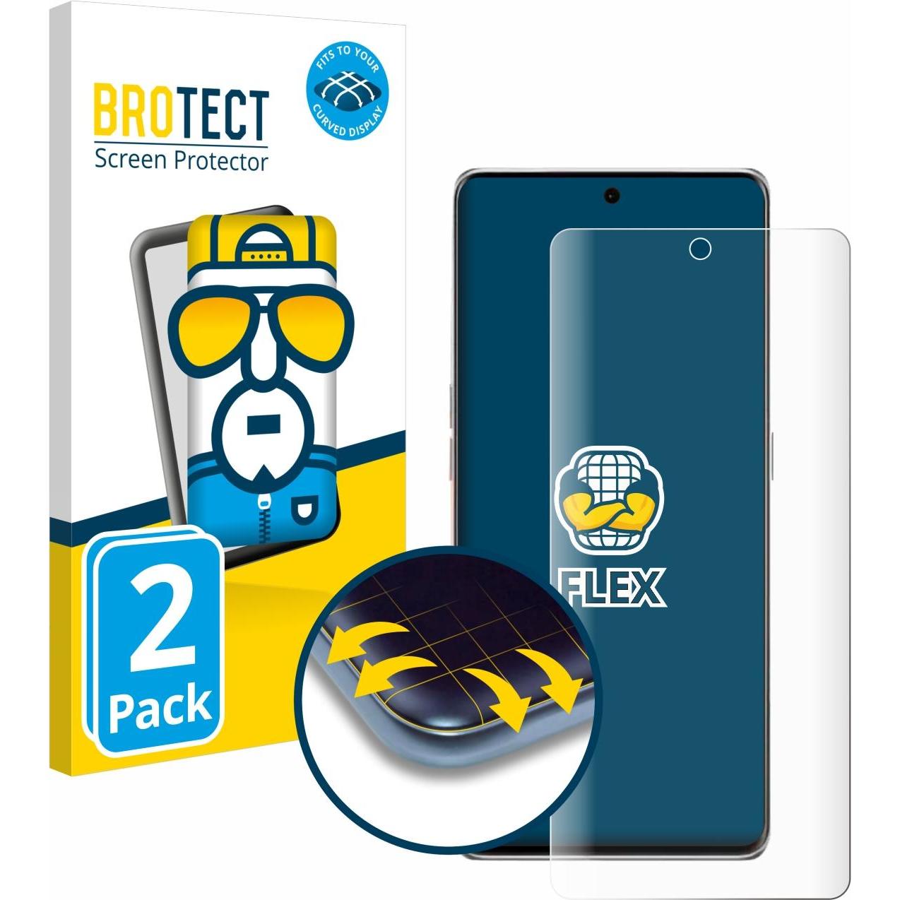 BROTECT Full-Cover Displayschutz (2 Stück, Oppo Find 7), Smartphone Schutzfolie, Transparent
