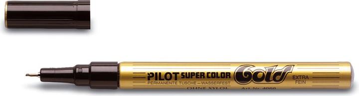 Pilot Marker. Permanent. Extra fine. Line width: 0.5 mm. Writing colour: gold. (1x)