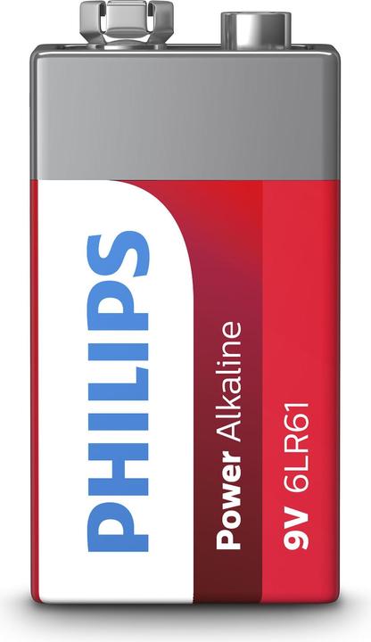 Actual product image Philips Power Life 6LR61P1B - Battery 9V - Alkaline (1 pcs., 9V Block)
