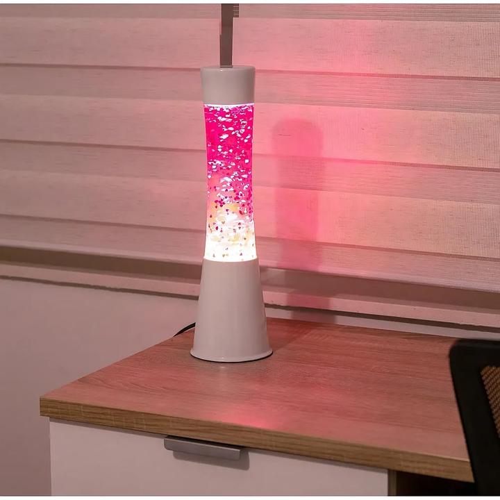 Image du produit Fisura Lampe à plasma blanche/rose avec paillettes coeurs (E14, E27)