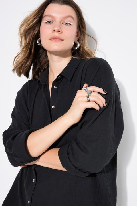 Immagine prodotto Studio Untold Blusa di mussola dal taglio oversize con collo da camicia e maniche lunghe (46, 48)