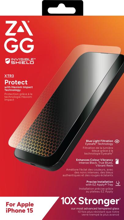 Immagine prodotto Zagg Invisibleshield Vetro Xtr3 Am (1 Pezzo/i, Apple iPhone 15)