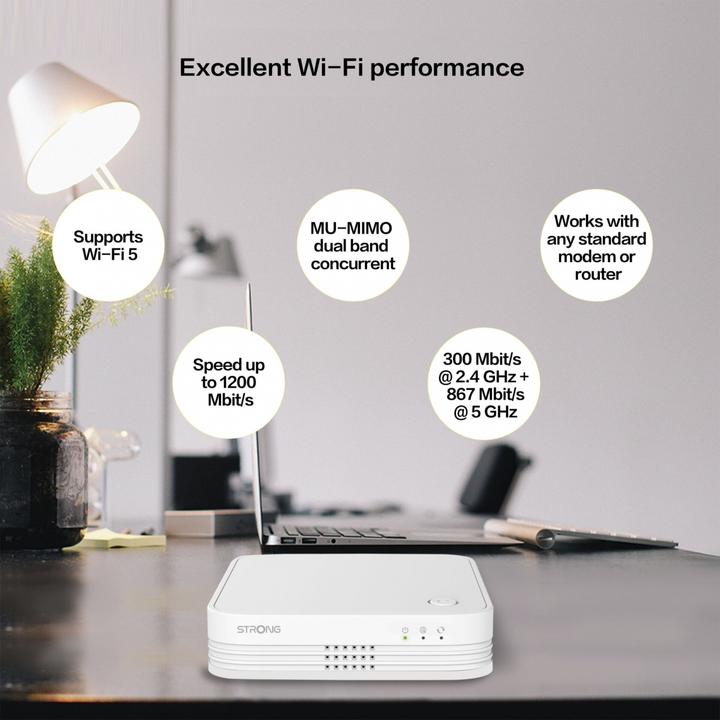 Actual product image Strong Atria Wi-Fi Mesh Home Kit 1200v2 (867 Mbit/s, 300 Mbit/s)