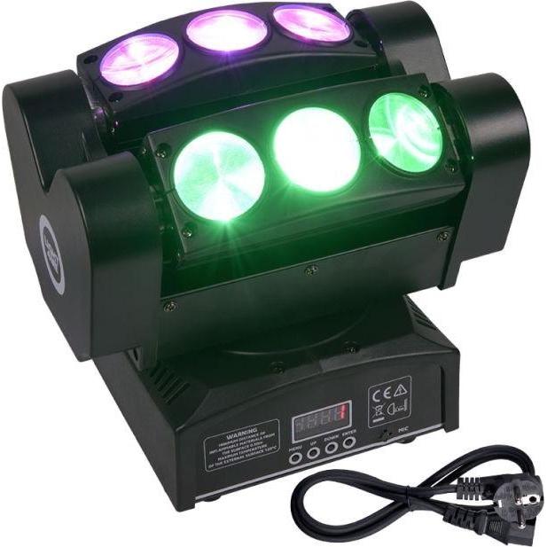 No Name LIGHT4ME SPIDER HEAD 6x10 testa mobile effetto discoteca, Faro