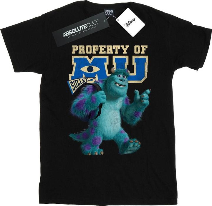 Actual product image Disney Womens/Ladies Monsters University Property Of MU Sulley Cotton Boyfriend T-Shirt (5XL)