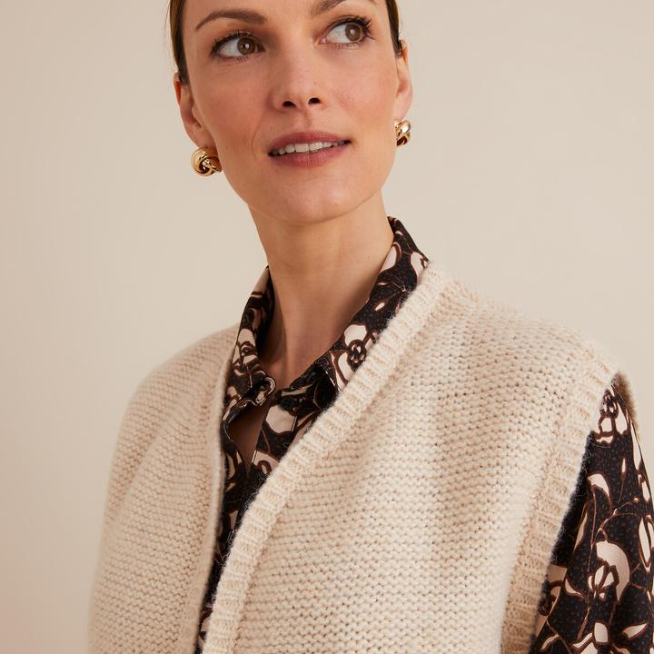 Produktbild Anne Weyburn Feinstrick-Gilet mit rundem Ausschnitt (46)