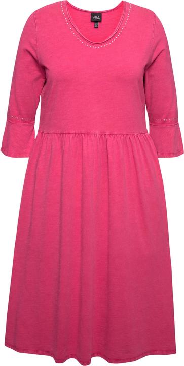 Actual product image Ulla Popken Rhinestone Detail 3/4 Sleeve Jersey Dress (50, 52)