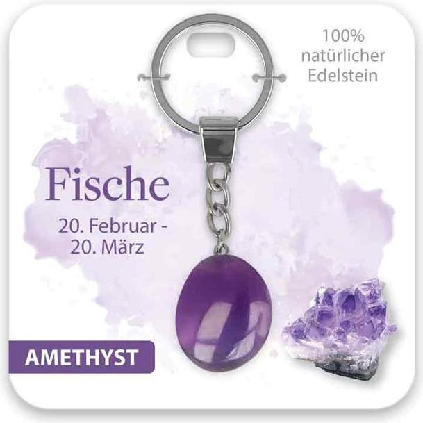 Actual product image BB Klostermannn Schlsselanhnger Edelstein Amethyst Fische