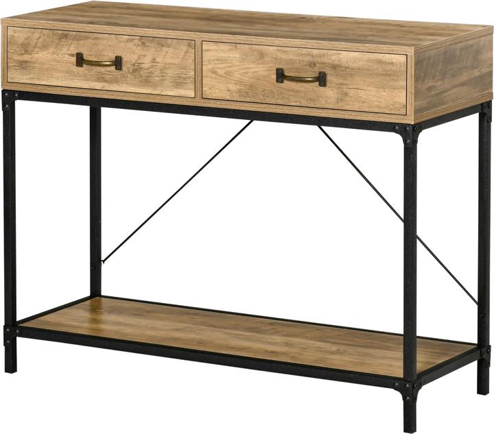 Image du produit Homcom Table console avec 2 tiroirs (100 x 35 x 76.5 cm)
