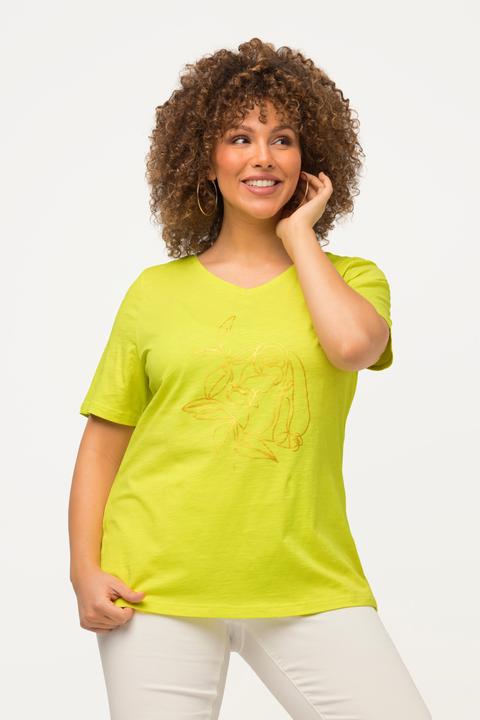 Immagine prodotto Ulla Popken T-shirt classica con design con animali, scollo a V e mezze maniche (46, 48)