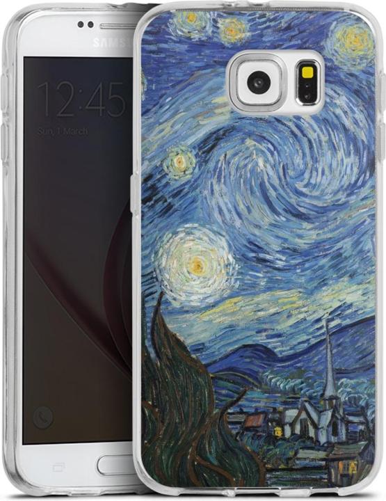 Actual product image DeinDesign Silikon Hülle für Samsung Galaxy S6 Handyhülle Case Smartphone Schutzhülle Kunst The Starry Night (Samsung Galaxy S6)