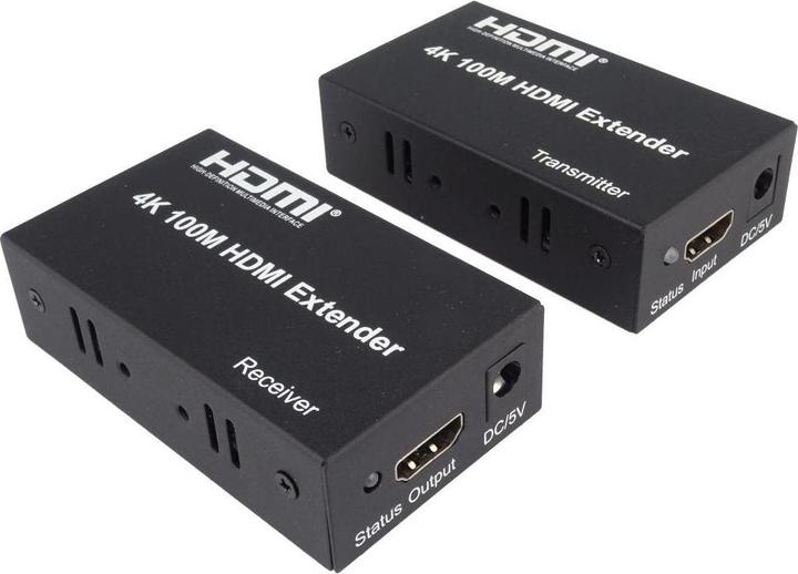 Produktbild PremiumCord 4K HDMI extender na 100m přes jeden kabel Cat5e/Cat6 (HDMI, RJ45, 8.10 cm)