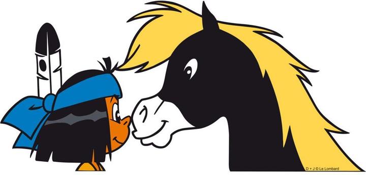 Image du produit Yakari et Petit Tonnerre de profil (110 x 52 cm)