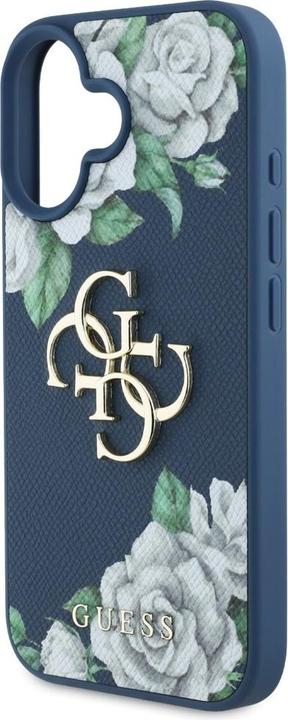 Produktbild Guess Case Grained Roses Big 4G logo for iPhone 16 blue (Apple iPhone 16)