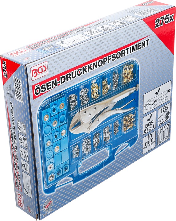 Actual product image BGS Assortiment pince grip et oeillets 275 pièces