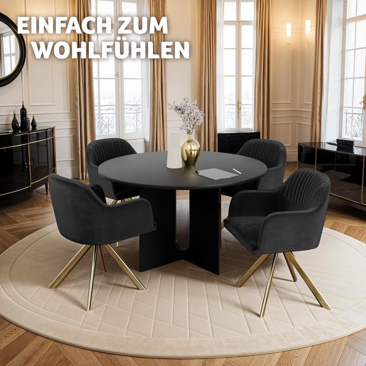 Immagine prodotto tectake Samt-Drehstuhl Lona mit dicker Polsterung