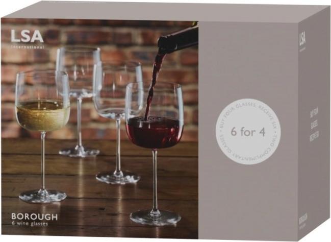 Image du produit LSA 6er Set Promo Borough Weingläser 450ml Klar (45 cl, 6 Verres, Set de verres à vin)